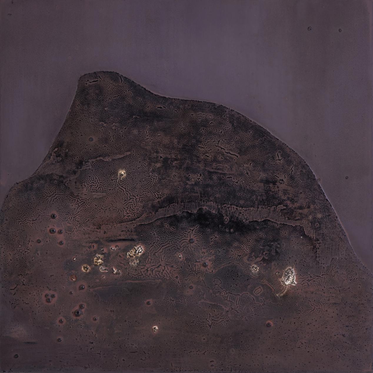 乌山水—2304 60x60cm 大漆、苎麻、瓦灰 2023